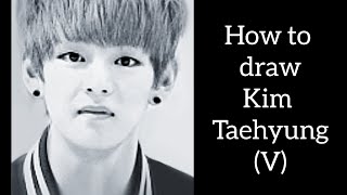 How to draw Kim Taehyung/V/of BTS/beautiful sketch tutorial/step by step for beginners/Pencil Magic