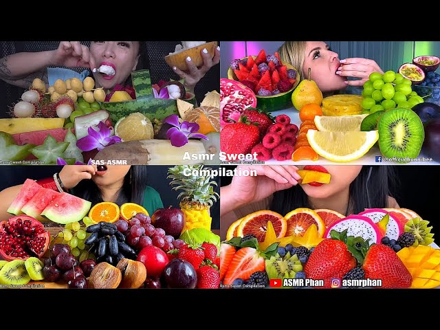 ASMR fresh fruit Compilation | No Talking| Satisfying Bites & Crunch|ASMR Food| Only Bites