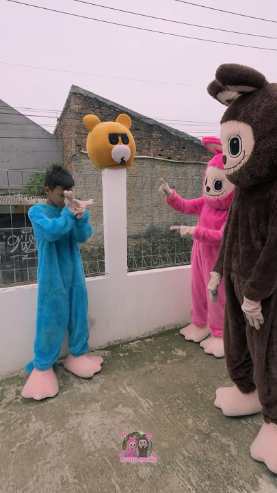 Labubu and Zimomo Help Blue Labubu Find His Head Costume | BUBU and MOMO