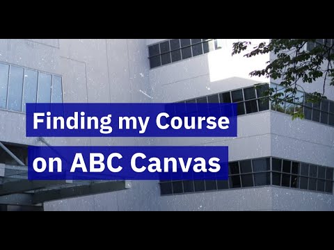 Finding my Course on ABC Canvas