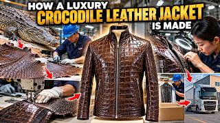 How is a luxury crocodile leather jacket made 🐊 || How Crocodile Leather Jackets Are Made