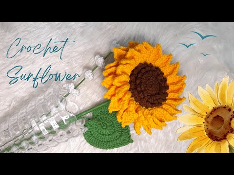 زهرة دوار الشمس كروشيه   كروشيه  