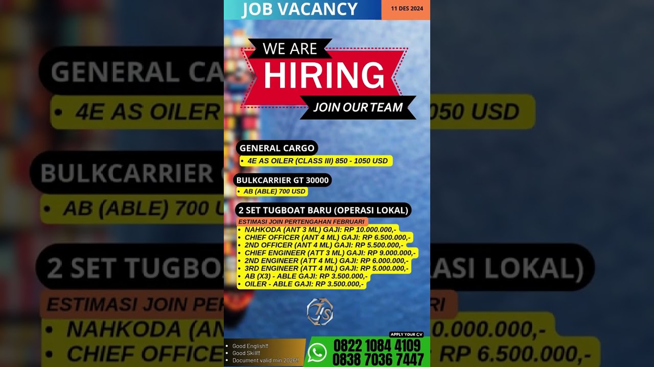 "🚢 **Exciting Job Opportunities in the Shipping Industry!** 🌍