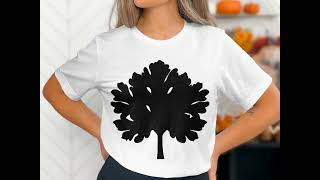 Oak Tree Silhouette, Oak Tree SVG, Large Tree Silhouette, Nature Clipart, Botanical Vector, Digital
