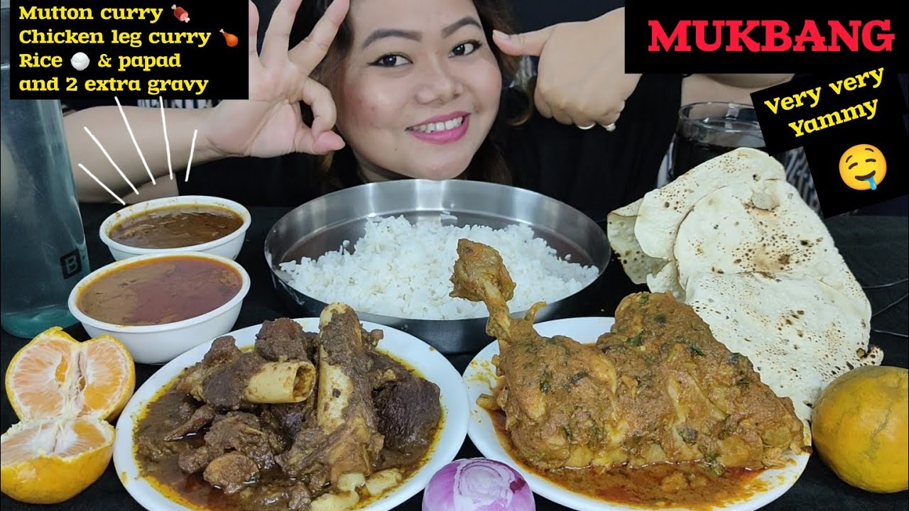 SPICY 🥵 MUTTON CURRY & SPICY CHICKEN LEG CURRY 🔥 WITH RICE 🍚 MANISHA ...