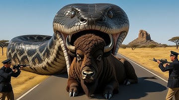 Brave Heroes Save Poor American Bison From Deadly Giant Mutant Python🐍