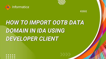 How to Import OOTB Data Domain in IDA using Developer Client