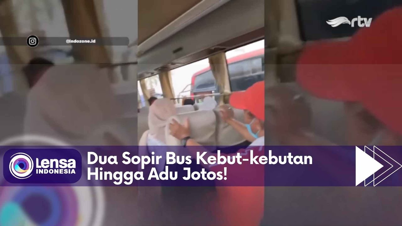 Parah! Tak Terima Disalip, Dua Sopir Bus Kebut-Kebutan Hingga Adu Jotos. Warganet: Gak Ada Sanksi?!
