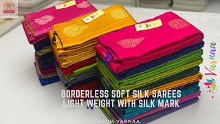 exclusive latest pure soft silk borderless sarees collections screenshot 4