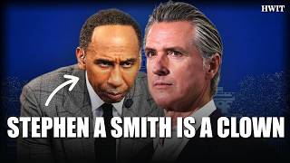 Stephen A Smith GETS CLOWNED Into The High Heavens For Saying He’d Beat Kamala Harris & Gavin Newsom