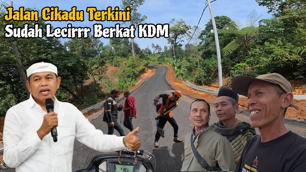 Warga Rela menunggu lama untuk lewat jalan yang sedang di aspal. Berkat KDM jalan CIKADU jadi lecirr