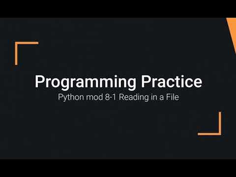 Python Practice Programming Module 8-1 Opening a File and Reading its ...