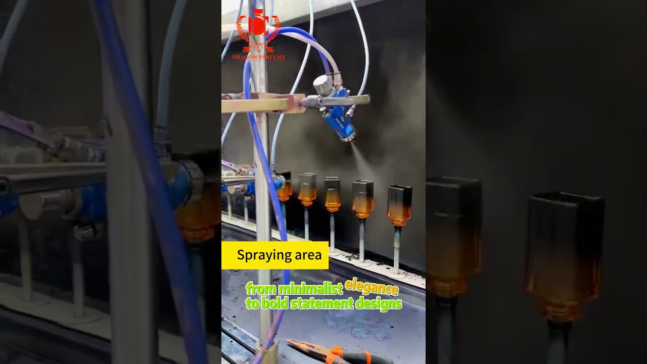 Coating colors on perfume bottles