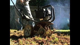 Using a MINI TILLER Craftsman Cultivator 2.0 HP & Victory Garden