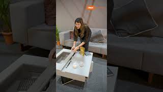 Sliding Coffee Tabletop with Hidden Storage | MOVENTO &amp; LEGRABOX #blumindia #blumhardware