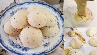 ขนมปังโมจิเกาหลี นุ่มหนึบ Korea Mochi Bread (Black Sesame)|Easy Recipe