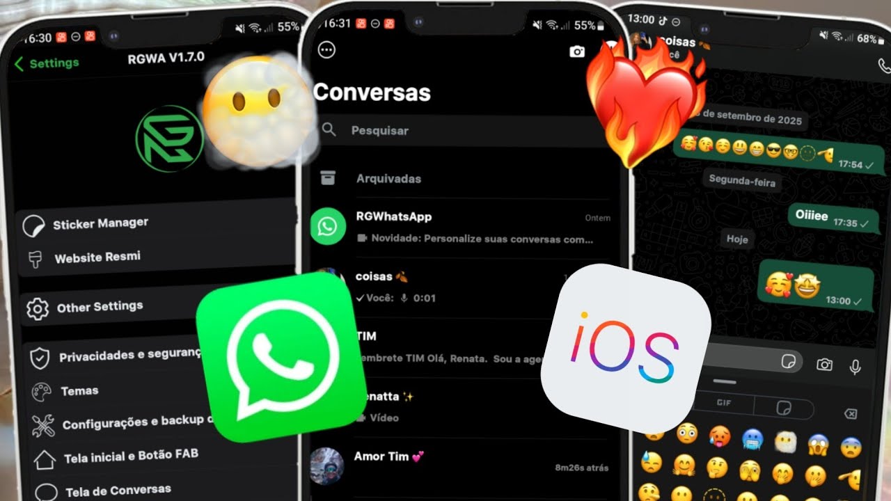 WHATSAPP IGUAL IPHONE RG IOS ATUALIZADO 2025 com EMOJIS IOS + FONTES IOS + VER MENSAGENS APAGADAS 🥳