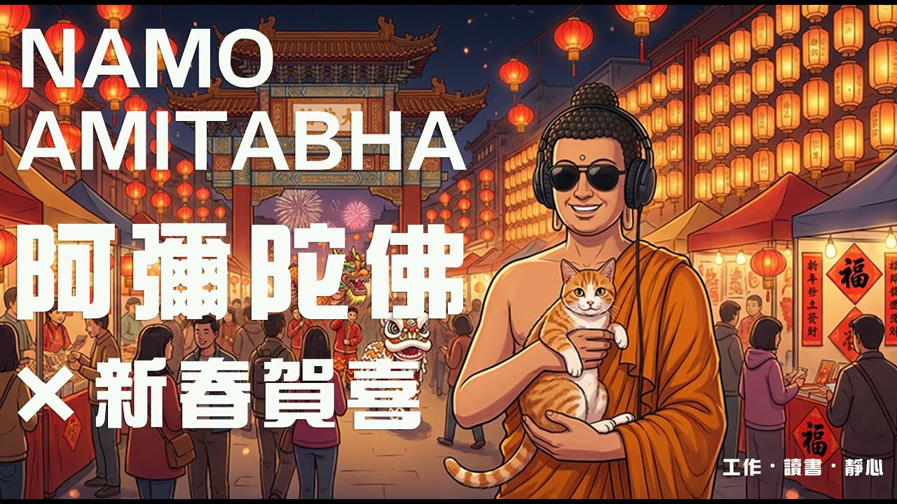 阿彌陀佛聖號× 新春賀喜2｜過年吉祥祝福背景佛樂｜把福氣放進家裡｜Namo Amitabha Buddha｜一路放鬆、一起持誦