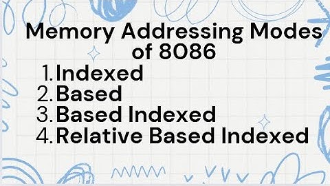 Indexed, based, based indexed, relative based indexed  addressing mode | Identify mode | L4