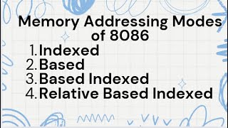 Indexed, based, based indexed, relative based indexed  addressing mode | Identify mode | L4