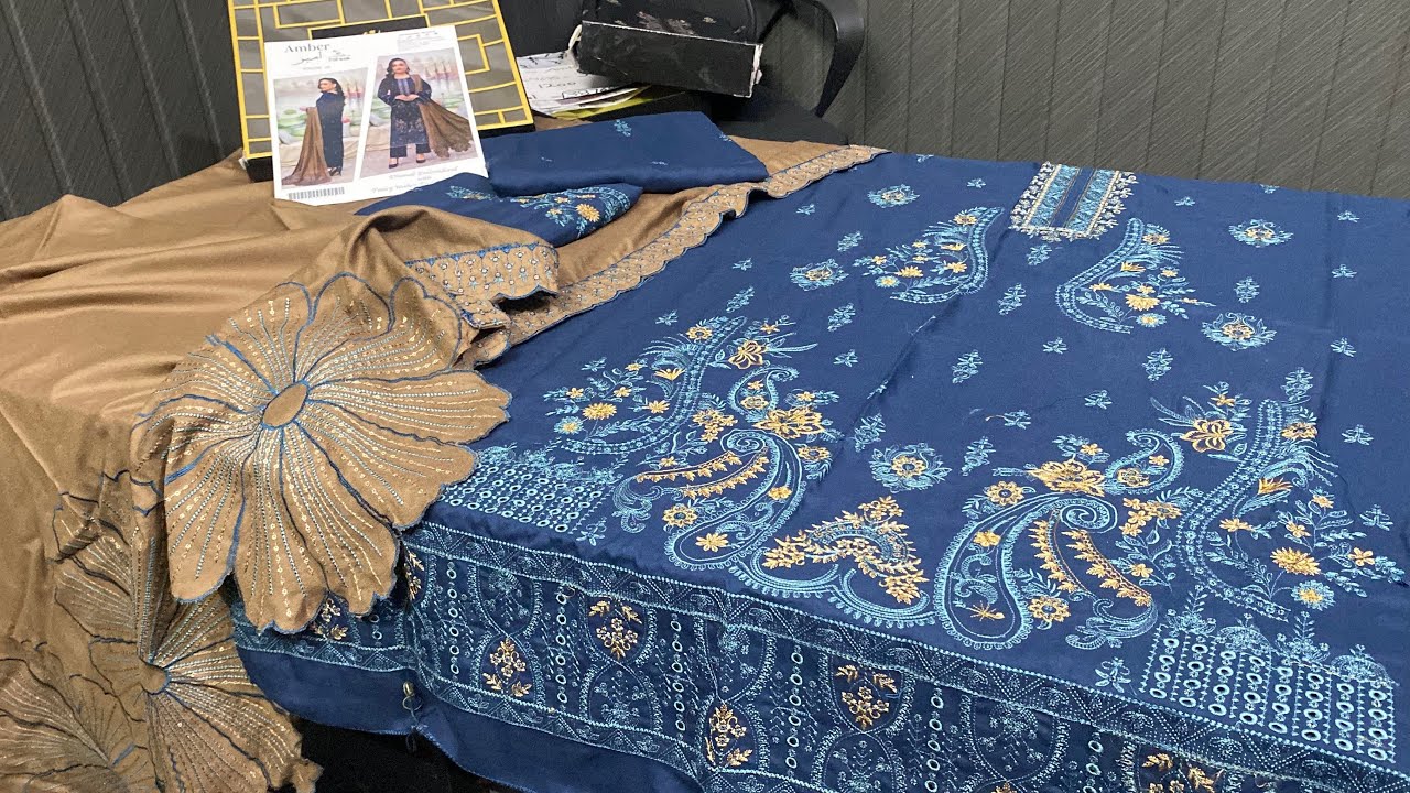 Fantak New Volume Amber | Lexury Peach Dhnak Embroidered With Fancy Voolen Embroidered Duppata