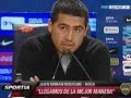 Riquelme se cruzó con un periodista en su conferencia