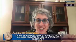 DCBRWA Legislative Action: DC Council Committee on Labor and Workforce Dev. UI Roundtable 12/9/20
