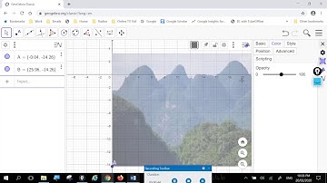 How to resize pic and see grid on Geogebra
