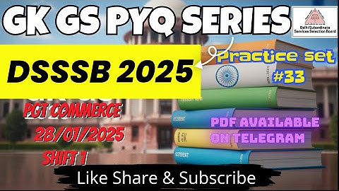 🔴 MASTER GK GS》TARGET DSSSB 2025》PRACTICE SET 33 @dsssbexamwindow #dsssbexamwindow 