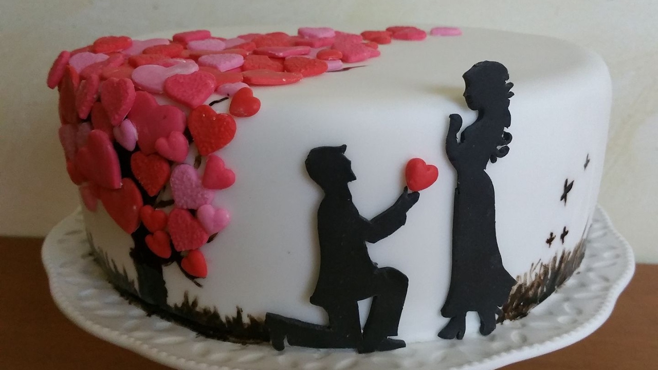 Torta Romantica Con Sagome Ideea San Valentino