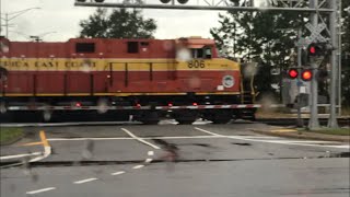 DOUBLE FEC TRAIN MEET 806 and 807 departing to bowden yard