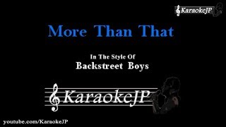 More Than That (Karaoke) - Backstreet Boys
