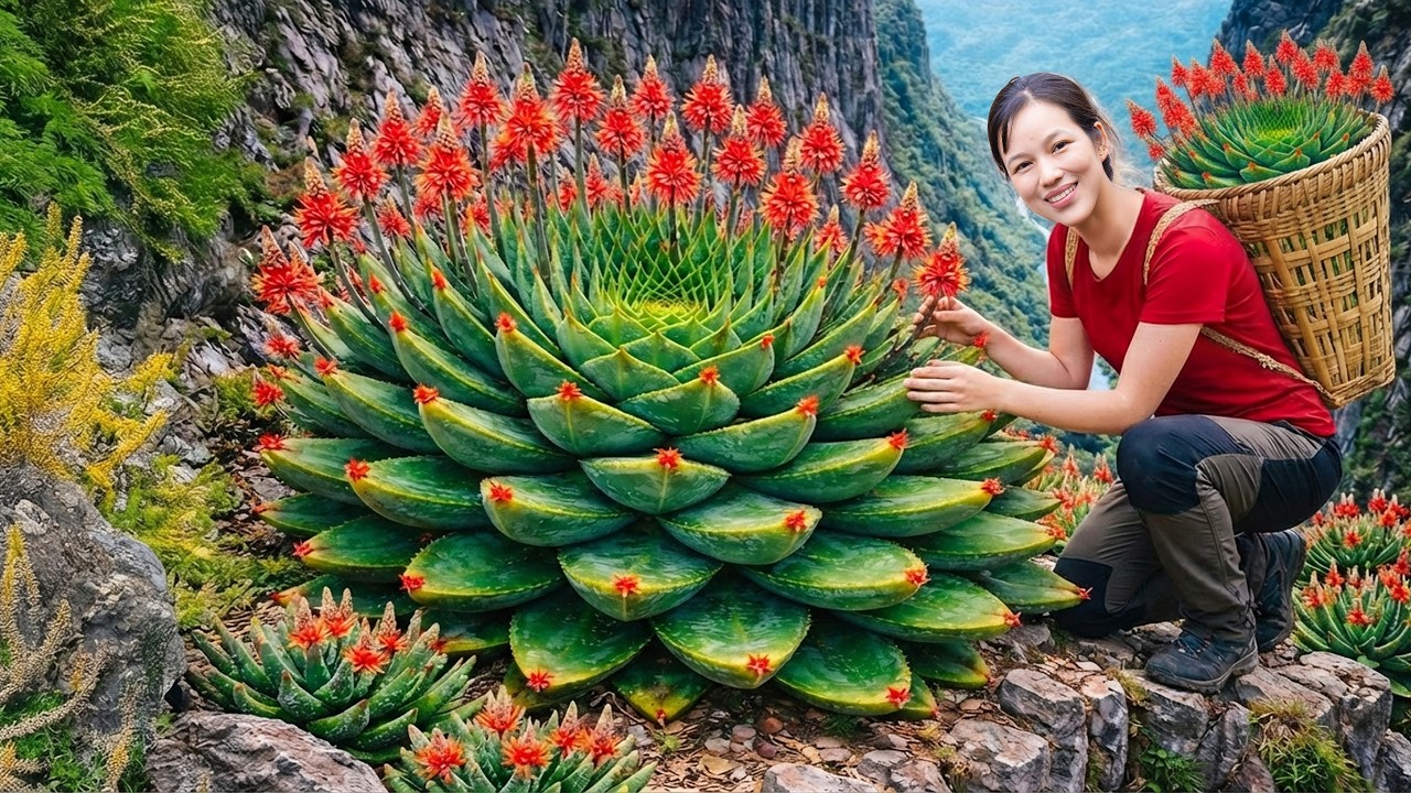 Harvesting Icy Lotus on the Cliff | Rare Lucky Feng Shui Items Sold Out Fast at Village Market