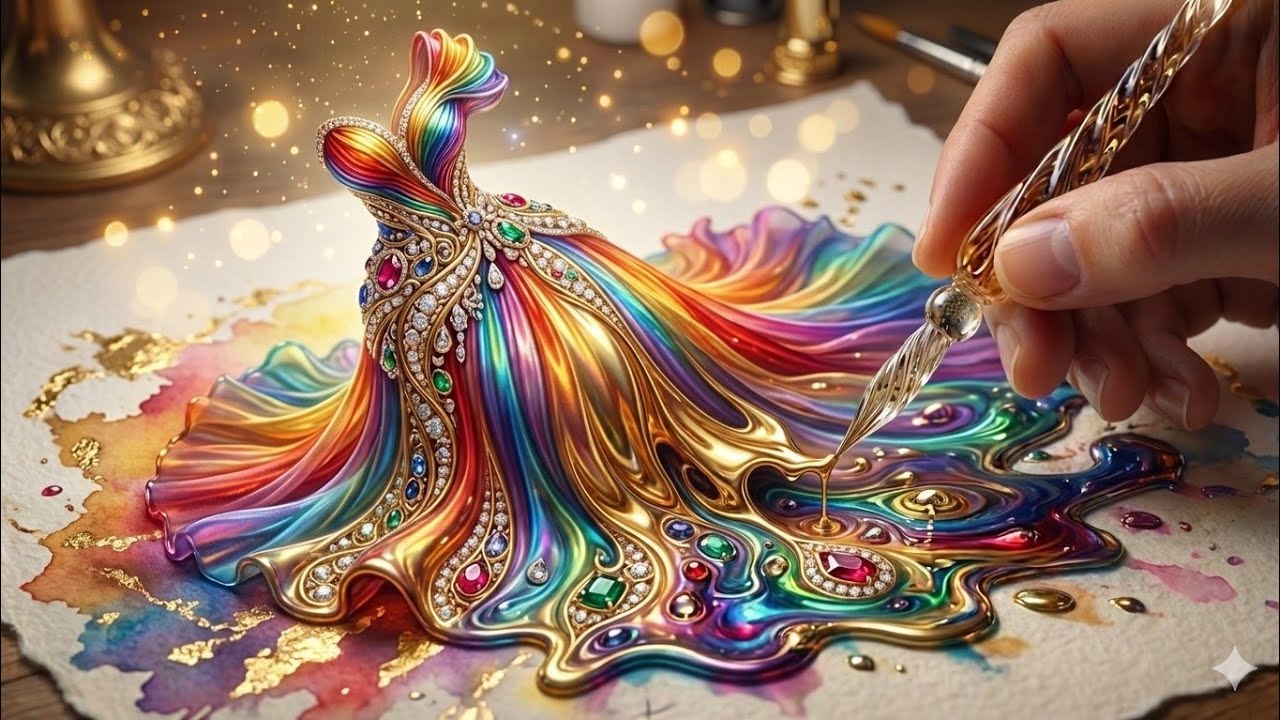 I Drew a RAINBOW Dress That Came to Life! 🌈✨ (Satisfying ASMR)