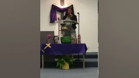 Min Tameka Booker preaching her sermonette while in training on Unity Sept 2014