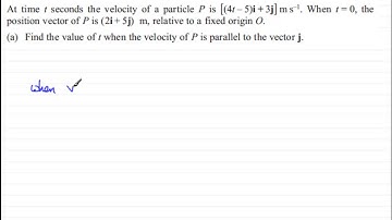 Velocity Vectors : M2 Edexcel January 2013 Q4(a) : ExamSolutions Maths Revision