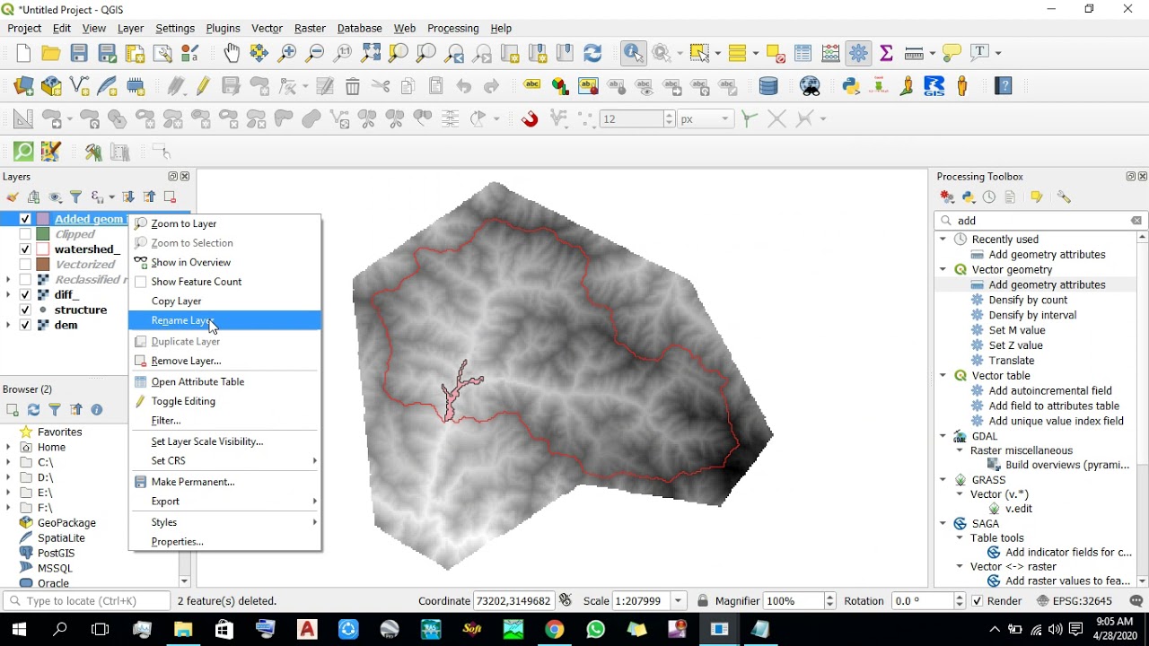 Reservoir Volume Calculation Using Raster Calculator QGIS 