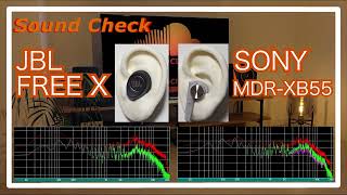 JBL FREE X vs SONY MDR-XB55 [IEMs In-Ear headphones Sound Comparison イヤホン音比較]