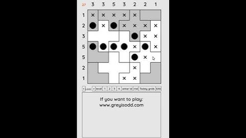 Grey is Odd - Today grids. Solution level 4 7X7 dated 04-24-2024 #logicpuzzles #logicgames  #games