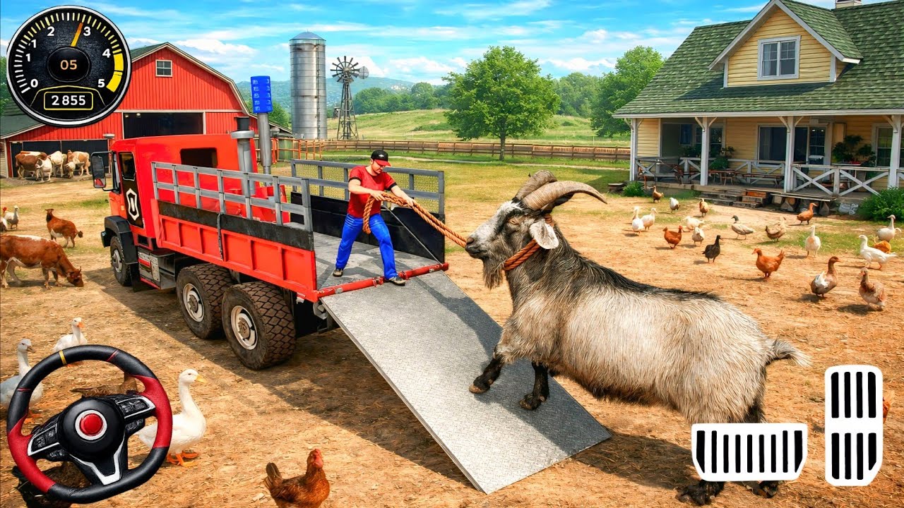 Farm Animal Truck Transport Simulator - Real Tractor Zoo Transporter Driving - Android GamePla