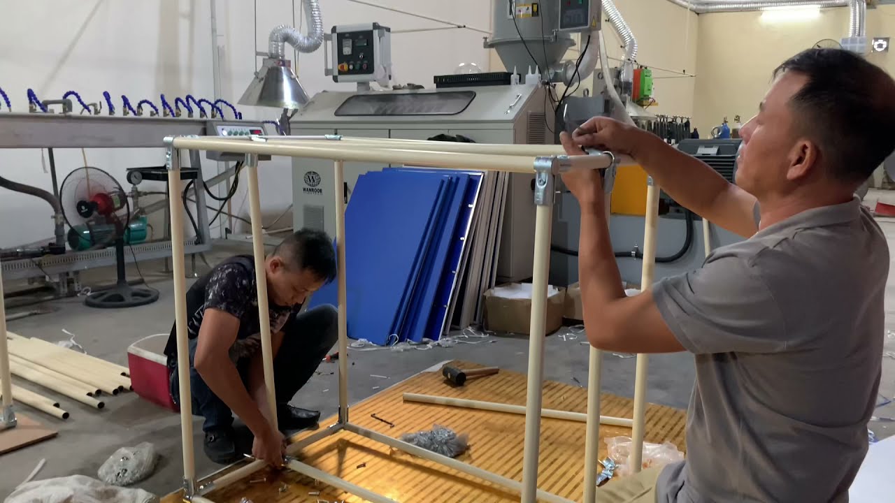 Hướng dẫn lắp ráp xe đẩy bằng Ống thép bọc nhựa và khớp nối HJ