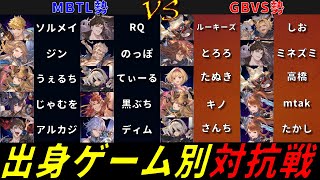 【GBVSR】出身ゲーム別対抗戦 GBVS勢 VS MBTL勢配信【Steam】