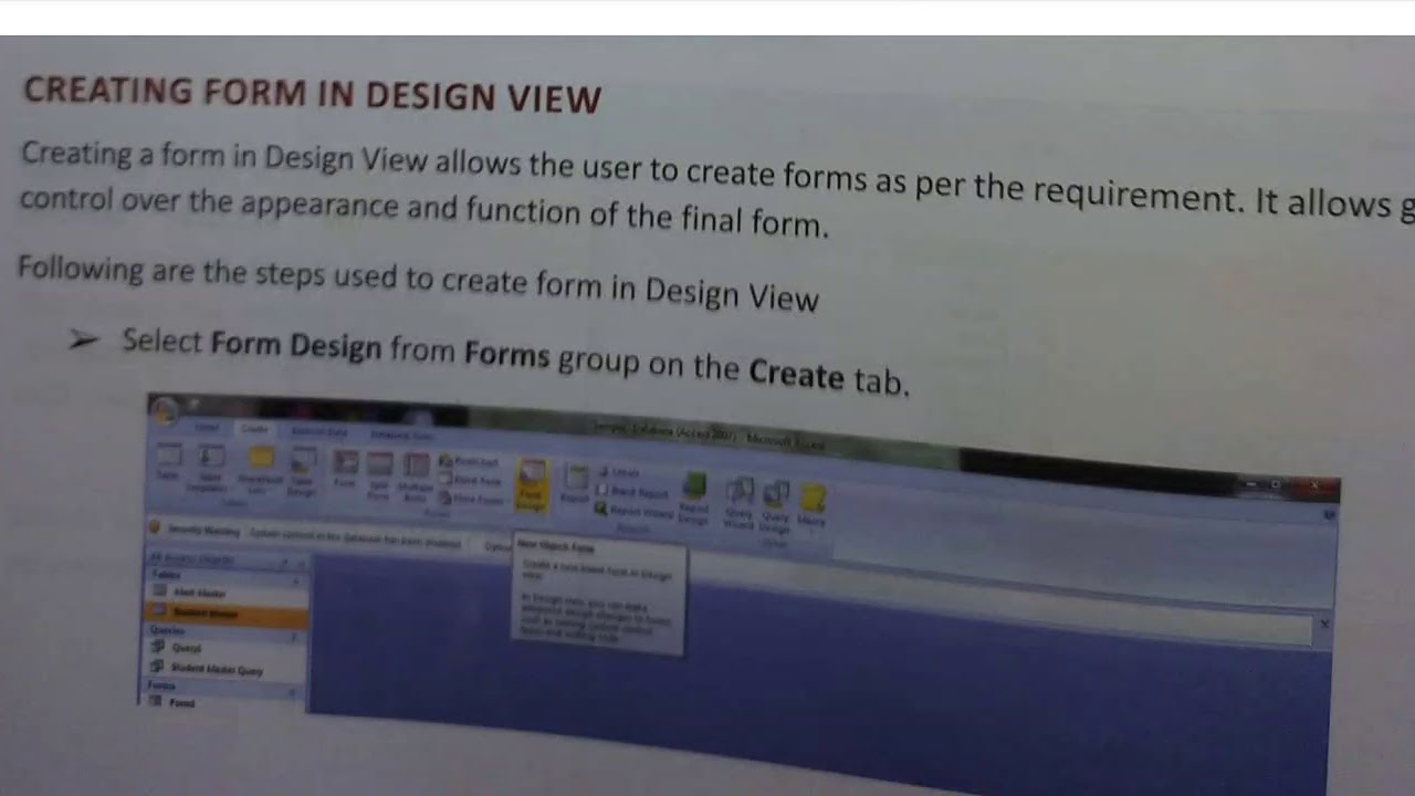 FORMS IN MS ACCESS 2007 - YouTube