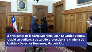 Presidente de la Corte Suprema recibe en audiencia a Ministra de Justicia y DD.HH. Marcela Ríos