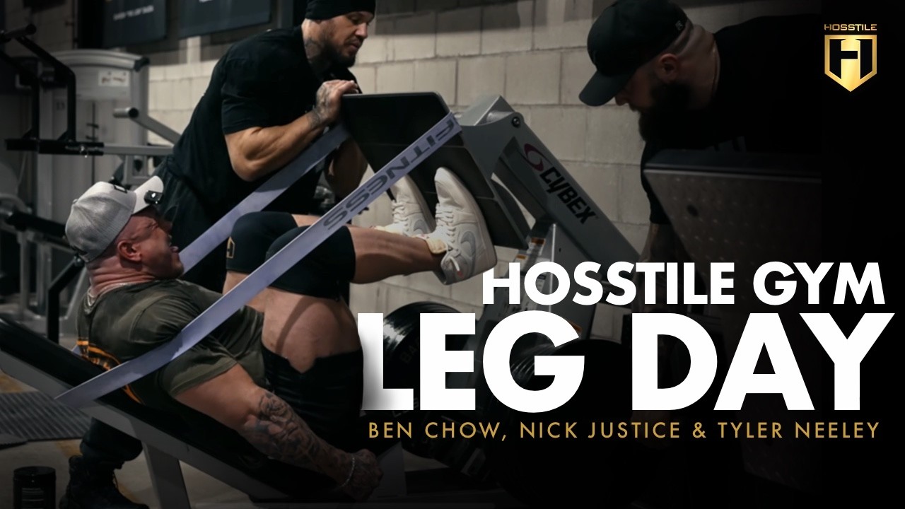 Интенсивная тренировка ног в спортзале Hosstile | Ник Джастис, Бен Чоу и Тайлер Нили