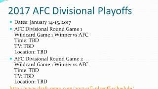 2017 NFL Playoff Schedule