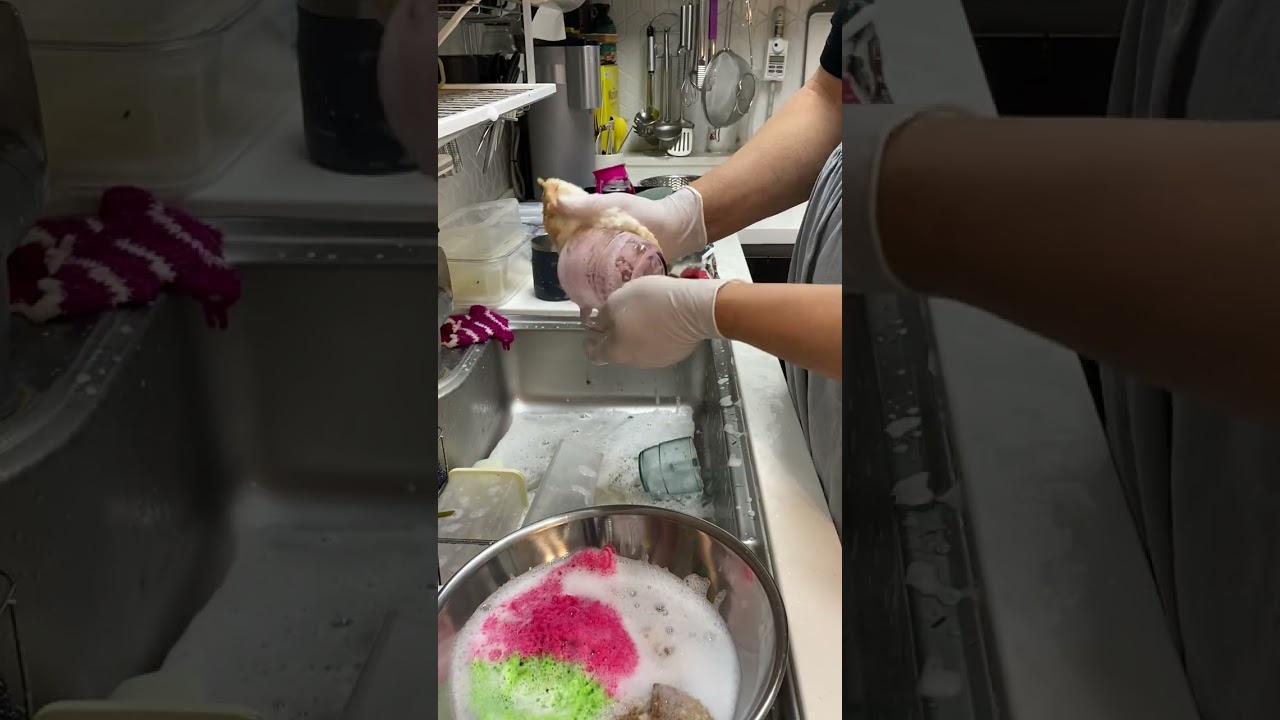 냉장고 청소 후 설거지