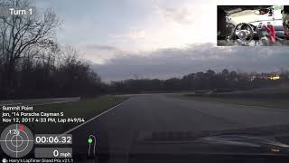 1:25 lap @ Summit Point Raceway in my 981 Porsche Cayman S, 2017 NASA Fall Finale