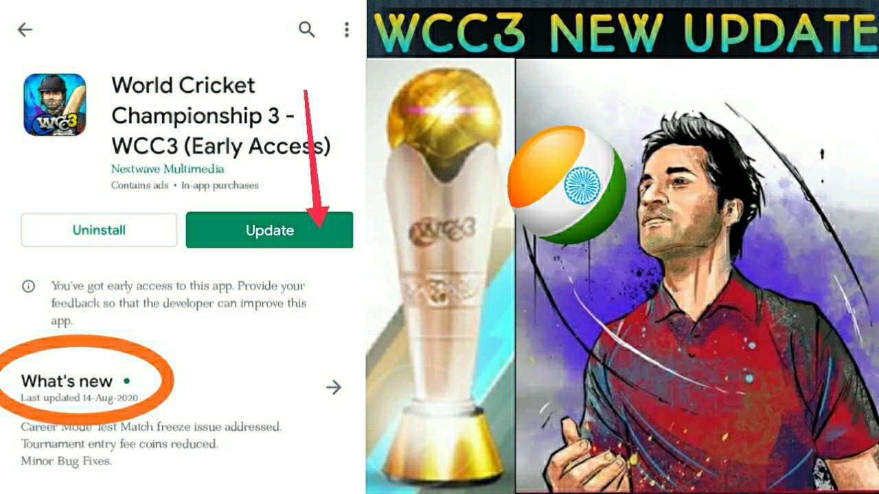🏏WCC3 New Update !! 14 August🇮🇳 Launched On Play Store!!