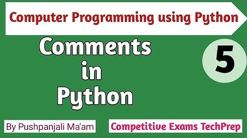 Lec - 2.1 Comments in Python in Hindi